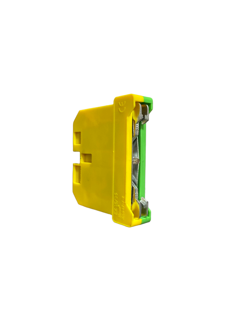 BORNERA 16mm RIEL SIMETRICO PARA CABLE 6 EK16/35 AMARILLA CON VERDE