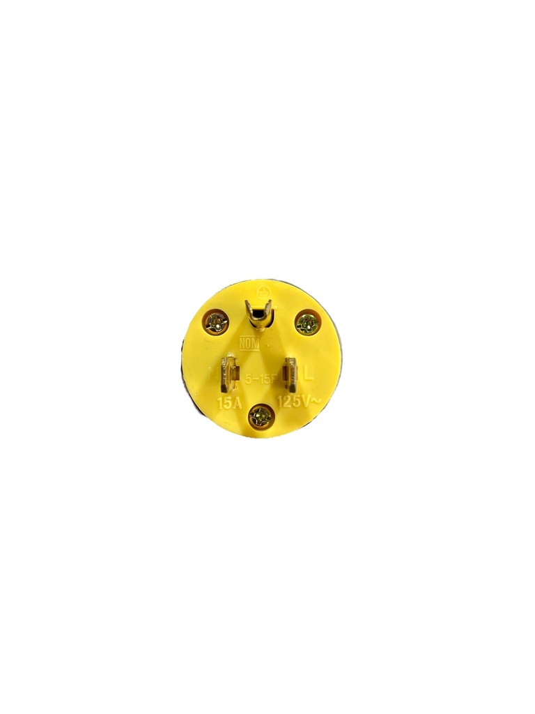 ENCHUFE MACHO METALICO 2P+T 125V 15A AMARILLO LD-669 ILUM-VEN