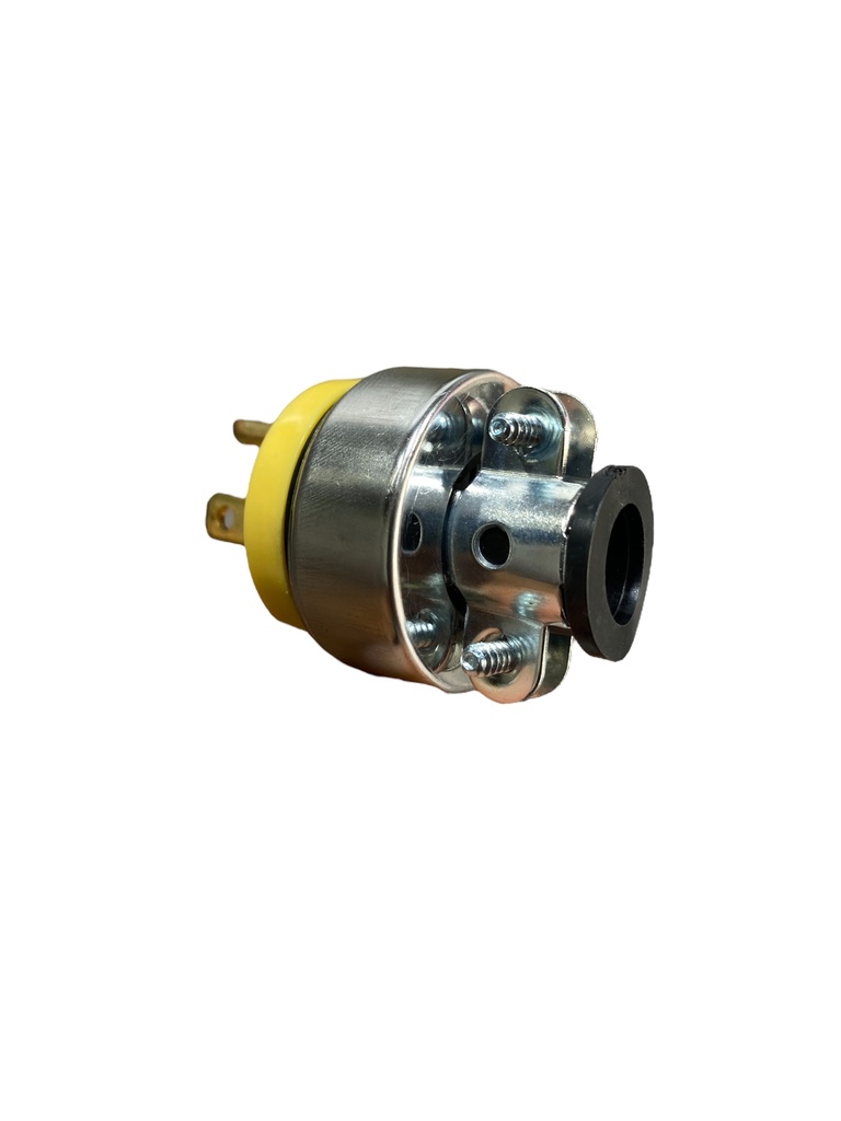 ENCHUFE MACHO METALICO 2P+T 125V 15A AMARILLO LD-669 ILUM-VEN