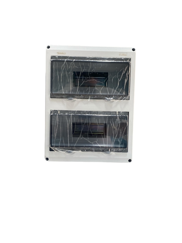 TABLERO DE DISTRIBUCIÓN PLASTICO 24 CIRCUITOS SUPERFICIAL INTEMPERIE RIEL DIN GRIS