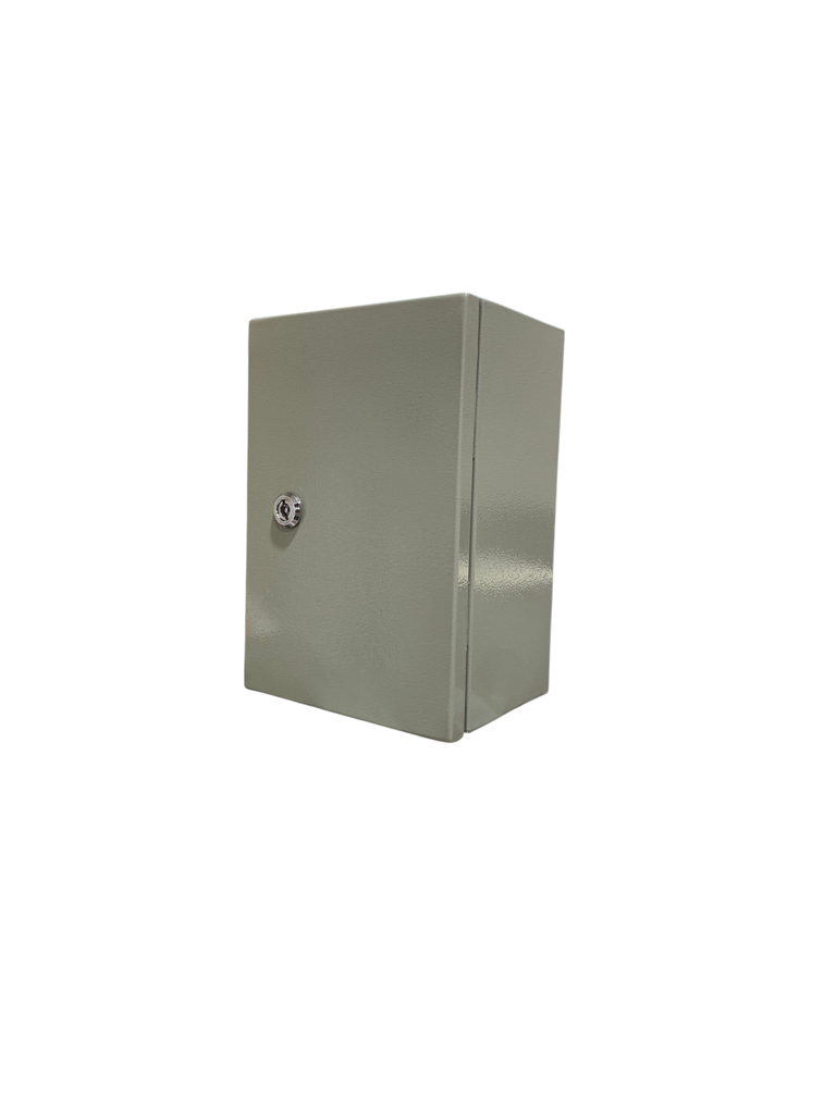 CAJA DE CONTROL 300x200x150mm IP65 USO EXTERIOR  C/PUERTA Y CERRADURA DOBLE FONDO PINTURA ELECTROSTATICA BEIGE