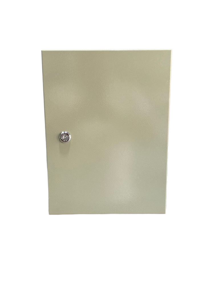 CAJA DE CONTROL 400x300x200mm IP65 USO EXTERIOR  C/PUERTA Y CERRADURA DOBLE FONDO PINTURA ELECTROSTATICA BEIGE 
