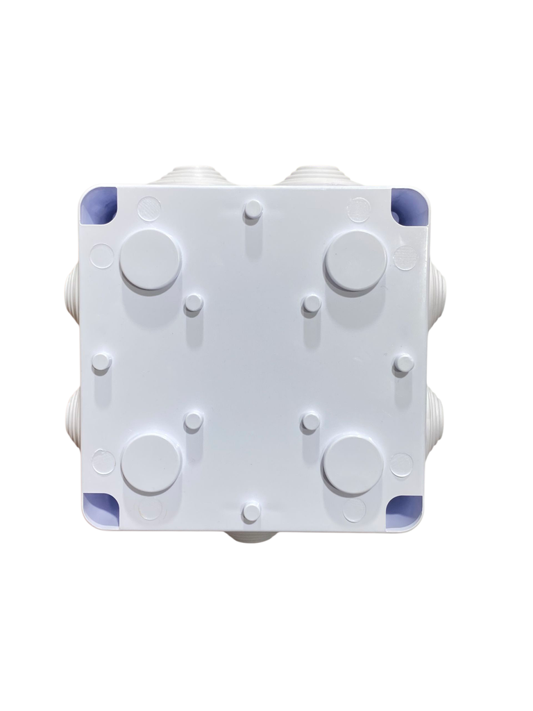 CAJA DE DERIVACION PLASTICA 100X100X70mm (4X4X2,7") PREPONCHADO IP65  COLOR BLANCO ANDELI