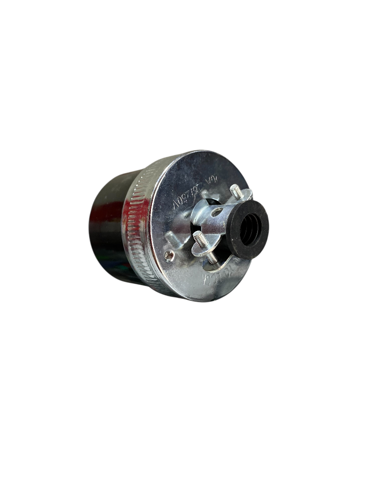 TOMA AEREA INDUSTRIAL MEDIA VUELTA 4P 20A 125V / 250V  BAQUELITA NEGRA - ARO DE METAL