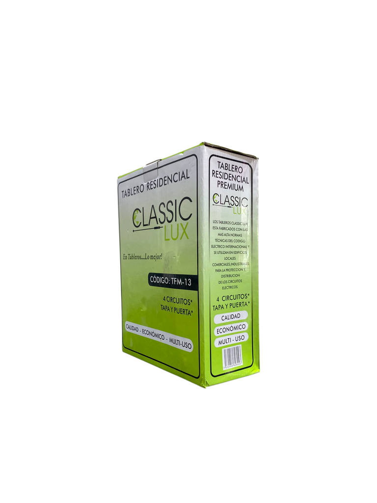 TABLERO RESIDENCIAL 4 CIRCUITOS EMPOTRABLE PREPONCHADA CON TAPA/PUERTA PINTURA ELECTROSTATICA GRIS 125 A 240 Vca