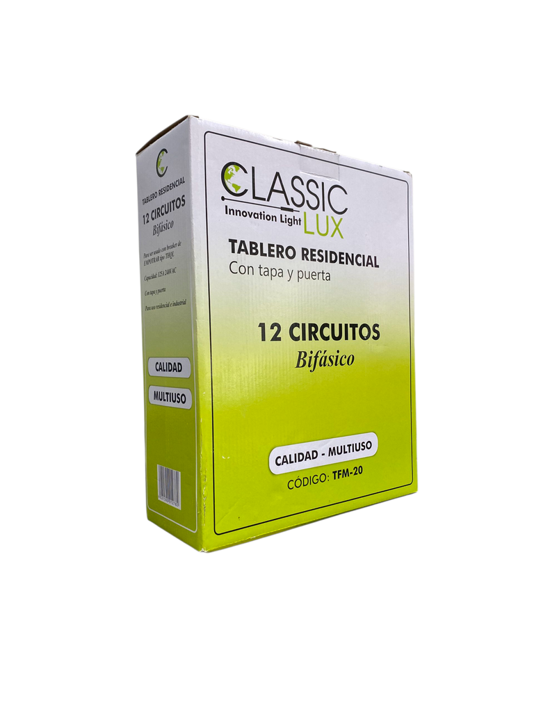 TABLERO RESIDENCIAL 12 CIRCUITOS MONOFASICO EMPOTRABLE PREPONCHADA C/PUERTA Y PINTURA ELECTROSTATICA GRIS 125A 