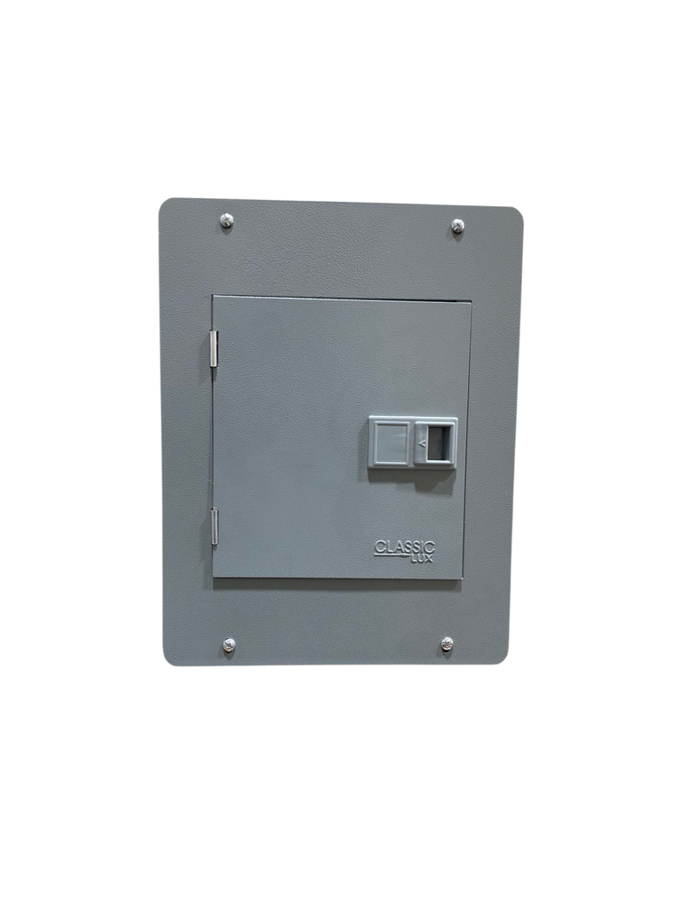 TABLERO RESIDENCIAL 12 CIRCUITOS MONOFASICO EMPOTRABLE PREPONCHADA C/PUERTA Y PINTURA ELECTROSTATICA GRIS 125A 