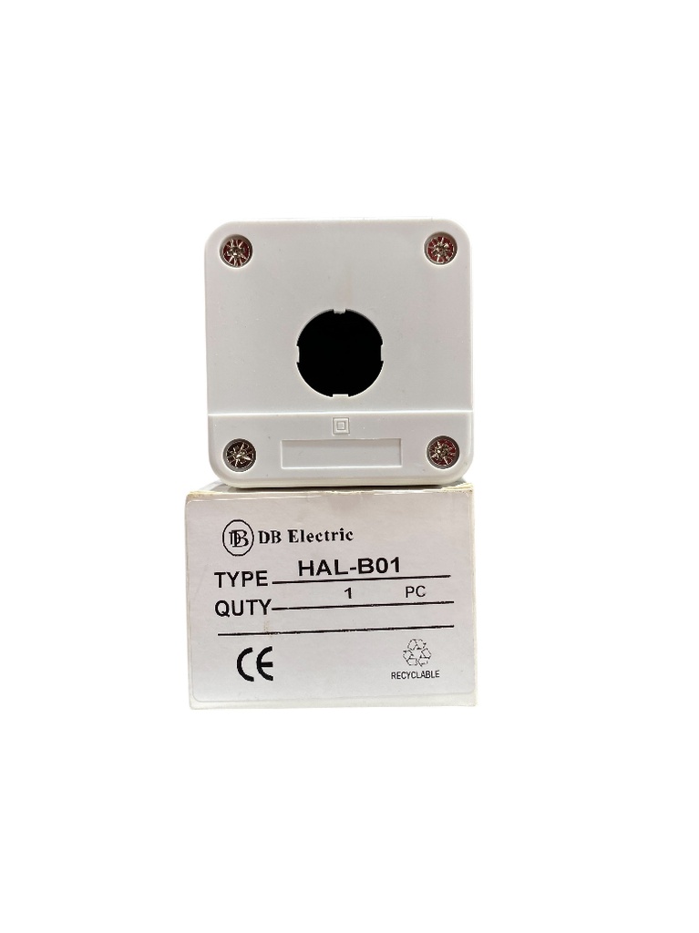 CAJA BOTONERA 1 HUECO x Ø22 mm PLASTICA BLANCA  TIPO HAL-B01 CAJ0101 DB ELECTRIC