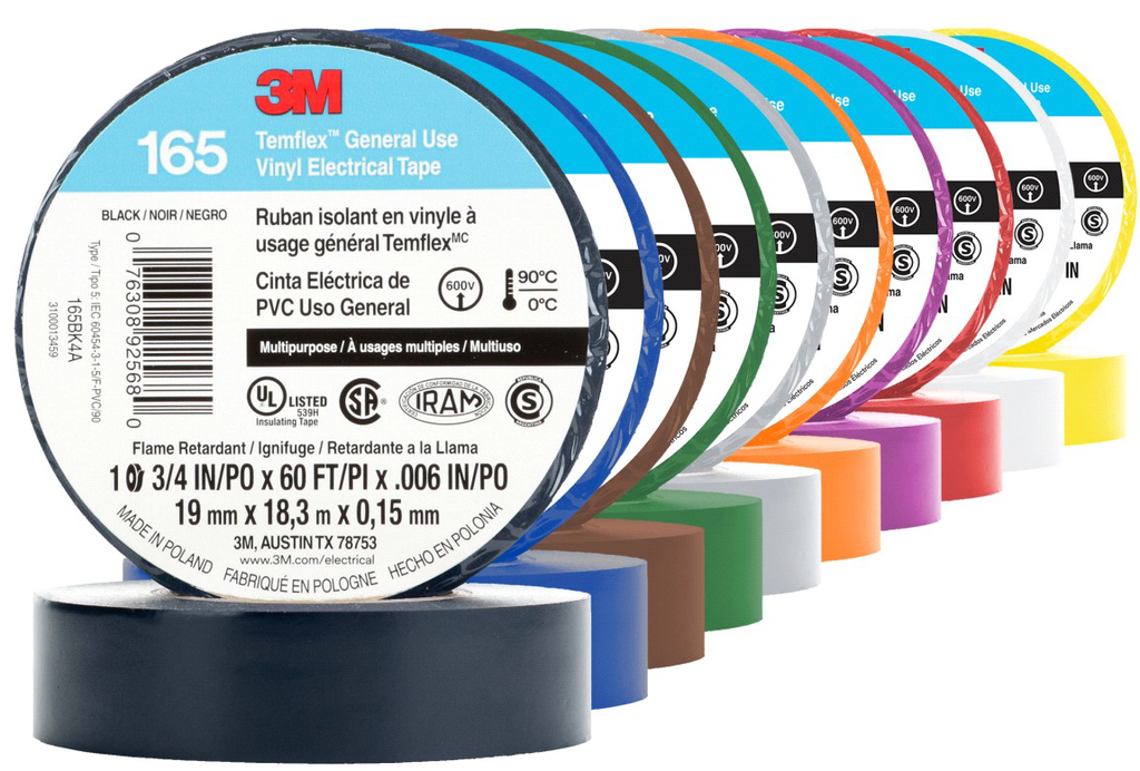 TEIPE/CINTA ELECTRICA DE VINILO TEMFLEX 165 3/4" COLORES