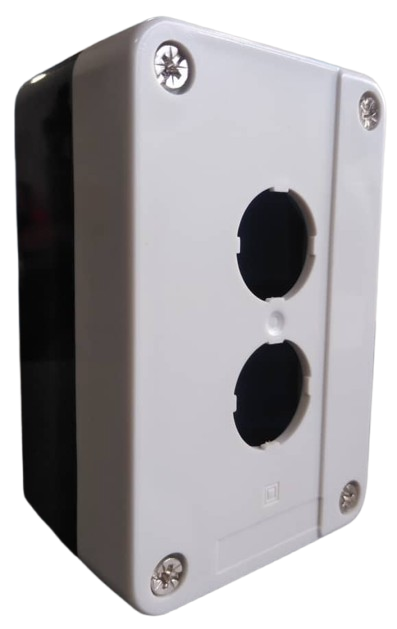 CAJA BOTONERA 2 HUECOS x Ø22 mm PLASTICA BLANCA  TIPO HAL-B02 