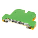 BORNERA 2.5mm RIEL SIMETRICO P/CABLE #14AWG TIERRA AMARILLA CON VERDE