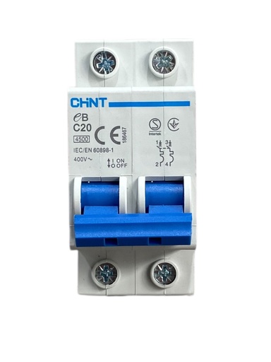 [EB-2-C20] MINI BREAKER 2X20A 4.5KACC CURVA C 110/400V 50/60HZ